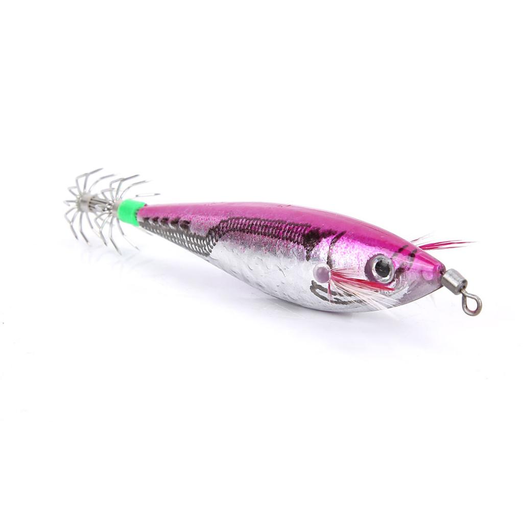 10cm High Quality Squid Fish Hook Lure Bait Parts Fishing Accessory(rose red)