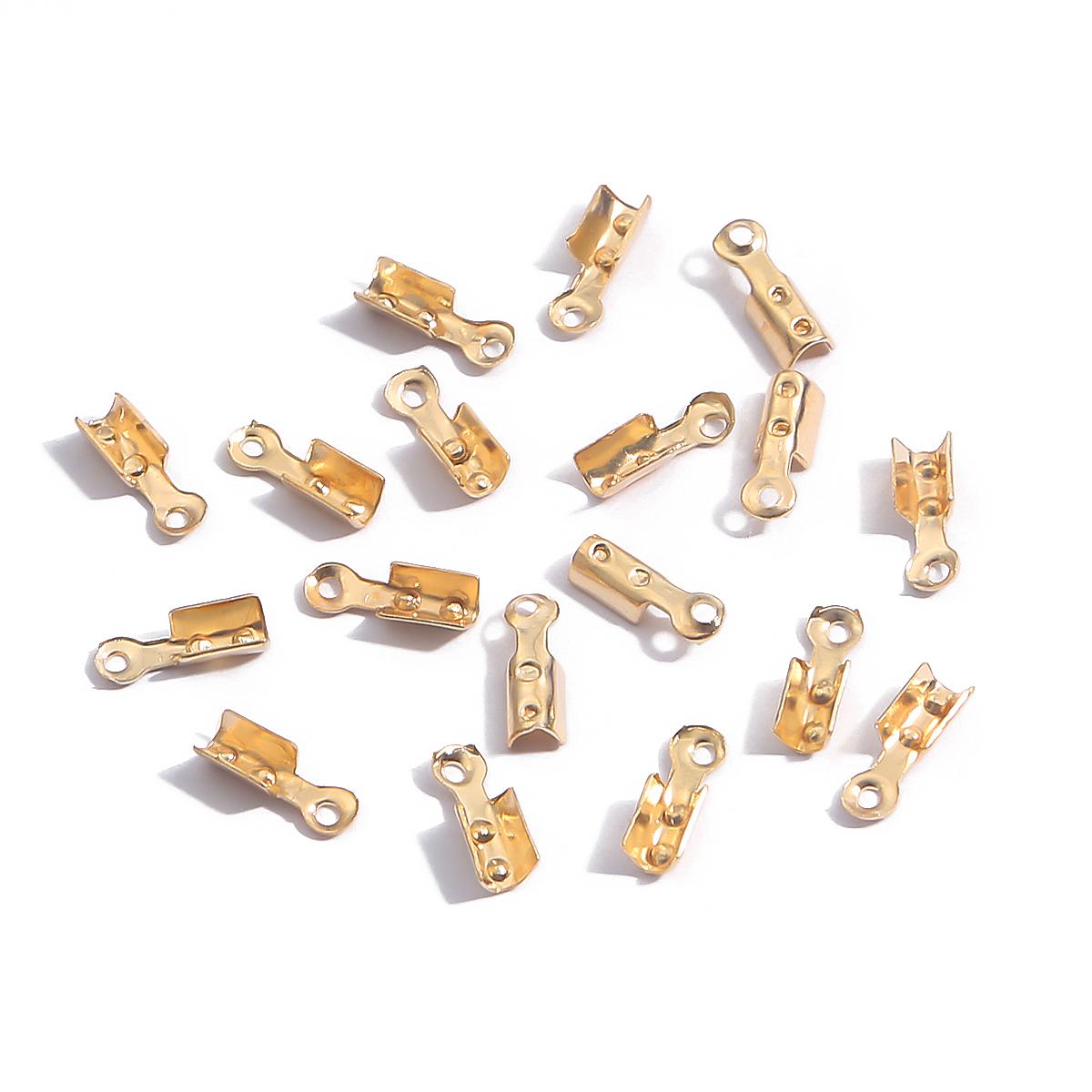 

50 шт., зажимы для шнура, застежки, ленты, обжимная пряжка, ювелирные изделия, аксессуары «сделай сам» 8x3mm