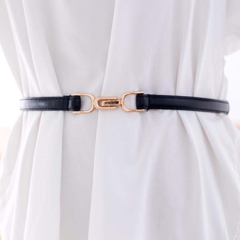 Versatile Women's Thin Leather Waist Belt - Trendy Fashion INS Style for Dresses and Coats