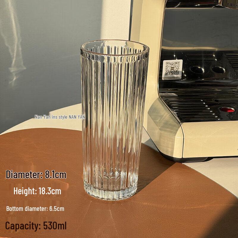 Transparent Borosilicate Glass Coffee Cup with Lid and Straw