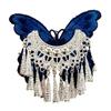 Ethnic Blue Butterfly Tassel Hair Clip - Retro-inspired Chinese Hair Accessory for Women