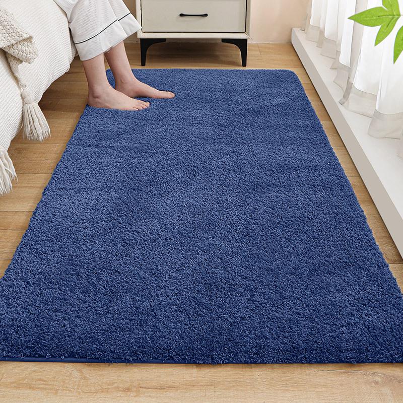 Thickened Bedroom Bedside Carpet Solid Color Flocking Bathroom Absorbent Floor Mat Bay Window Mat Children'S Climbing Mat Plush Foot Mat