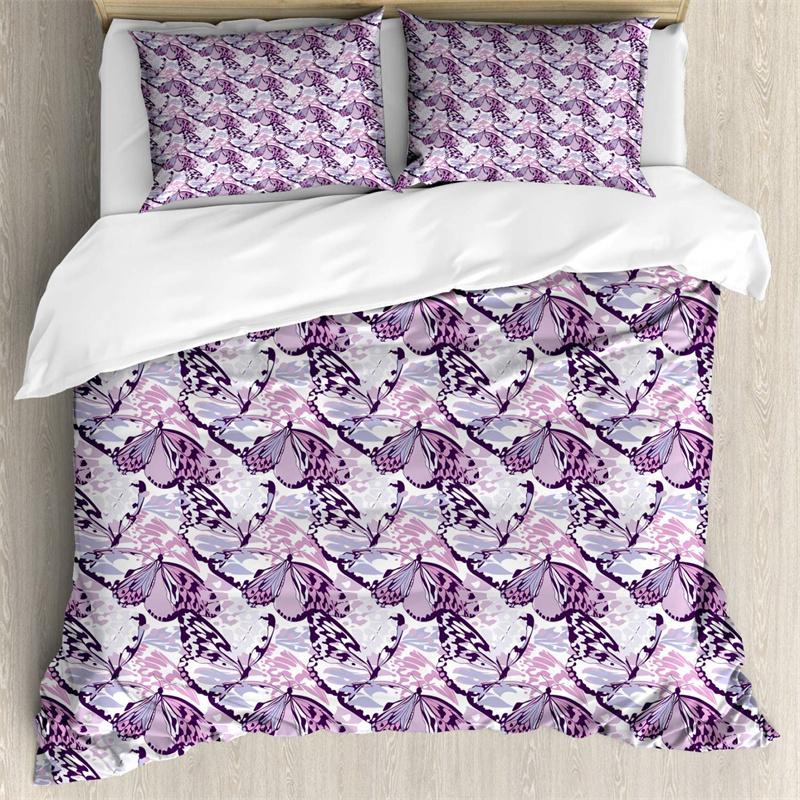 Comforter Butterfly Romantic Spring Theme Bedding Set Colorful Flying Butterflies Twin Full For Girls Teen Deocr