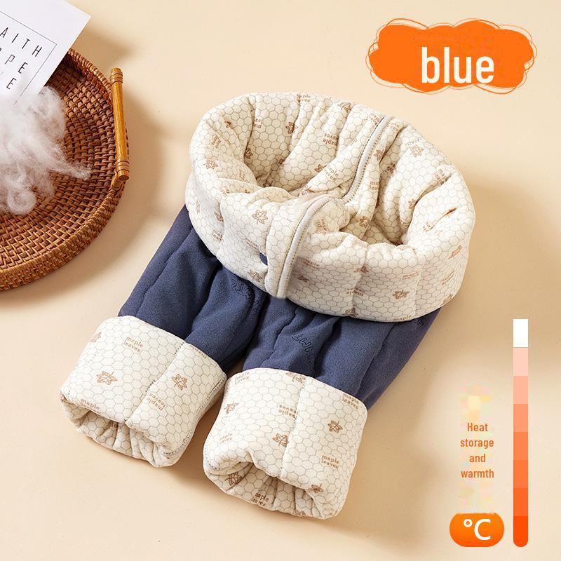 

Внутренний теплый зимний костюм для детей и подростков - плотная, уютная школьная форма для родителей и детей Pants, 110cm синий