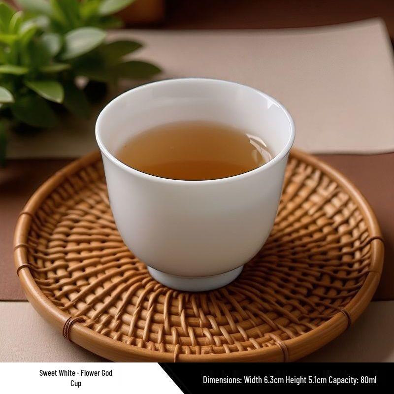 Dehua White Porcelain Gongfu Tea Set - Ceramic Tasting and Host Cups for Guests, Custom Jade Porcelain Brewing Cups. 80ml