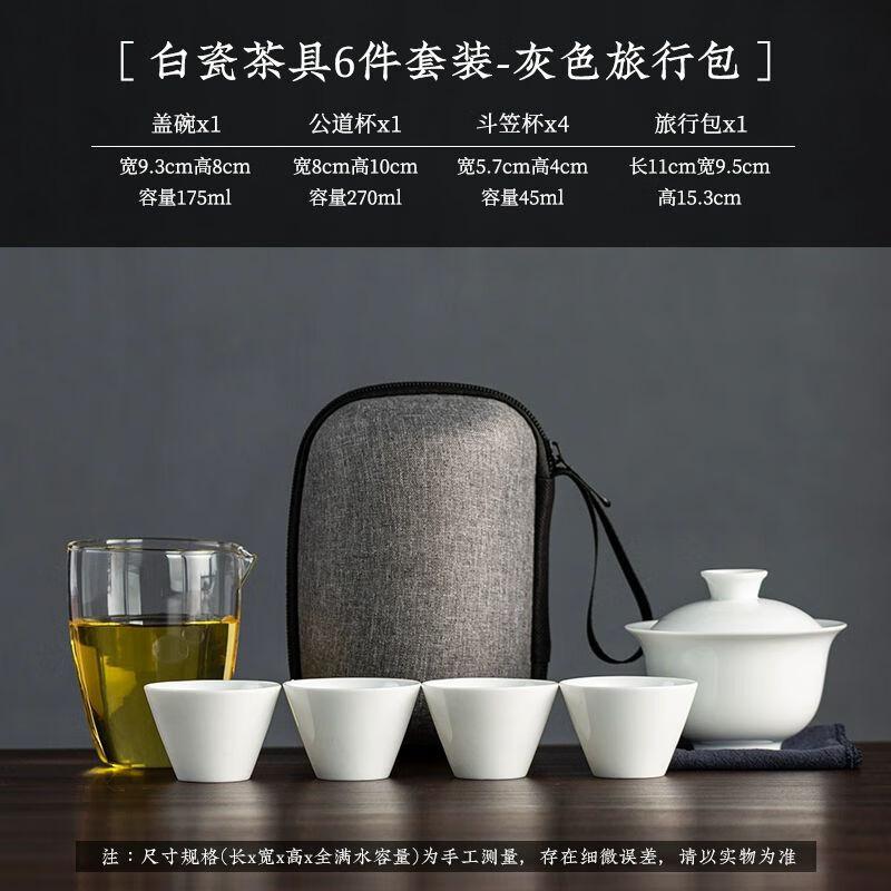 Dehua White Porcelain Portable Travel Tea Set