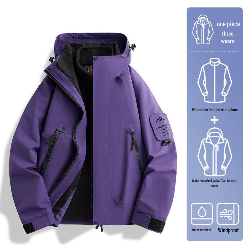 Unisex 3-in-1 Windproof Waterproof Hiking Jacket with Detachable Liner for Autumn/Winter