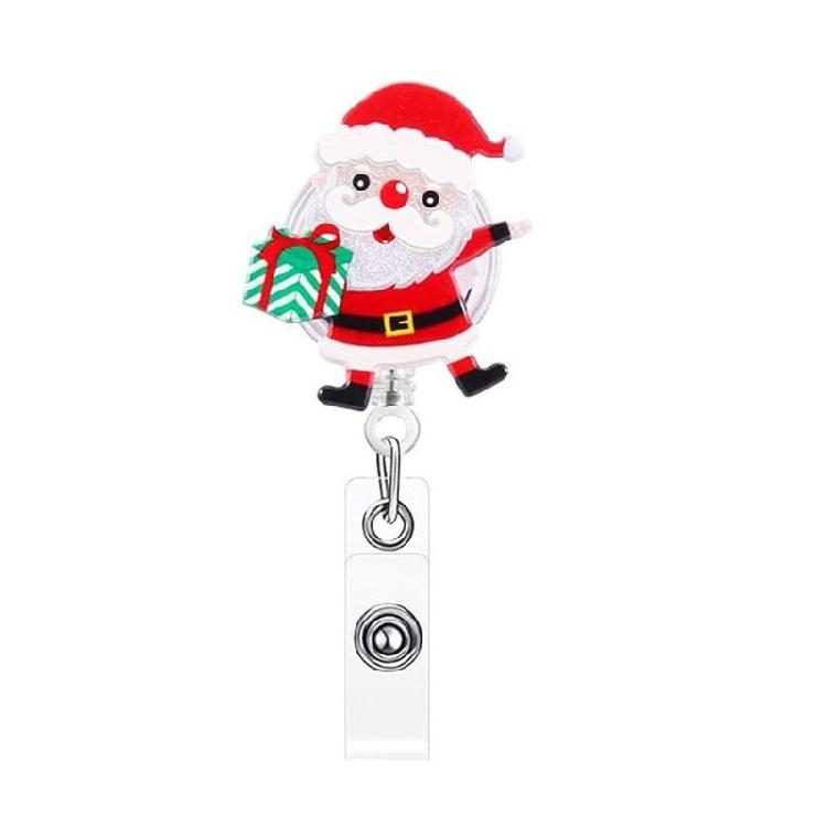 Christmas Badge Holder with Belt Clip Spring Loaded Retractable ABS Badge Holder for Doctor Nurse Student Teacher