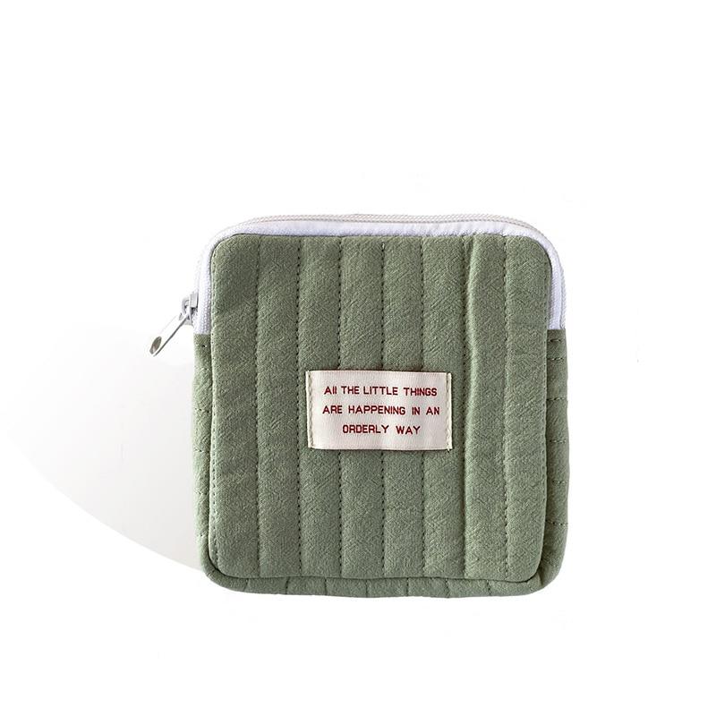 Cotton Makeup Pouch Mini Portable Cosmetic Bag Tampon Sanitary Napkin Pads Organizer Data Line Earphone Key Storgae Bag Purse