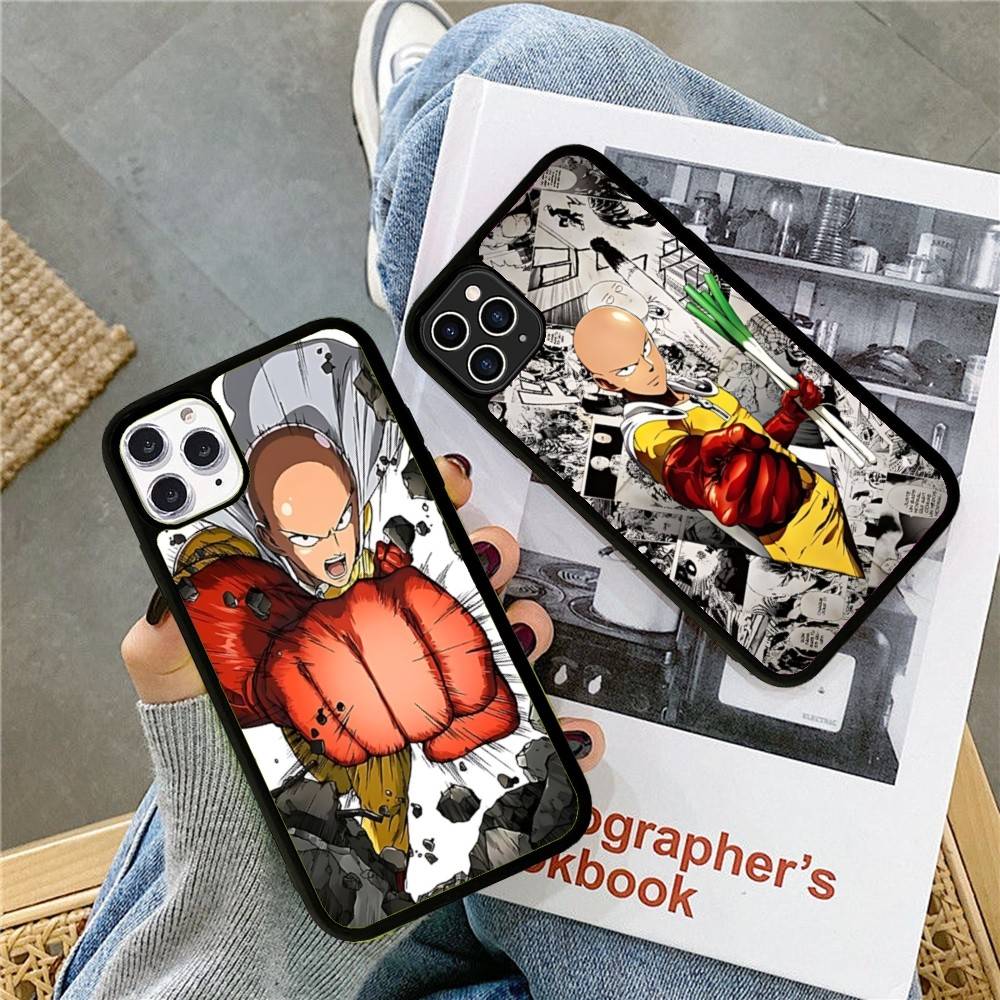 Anime Japanese Classic ONE P-PUNCH-MANS Phone Case For IPhone 17 16 Pro Max 11 12 13 14 15 Hard PC+TPU Bracket Back Cover