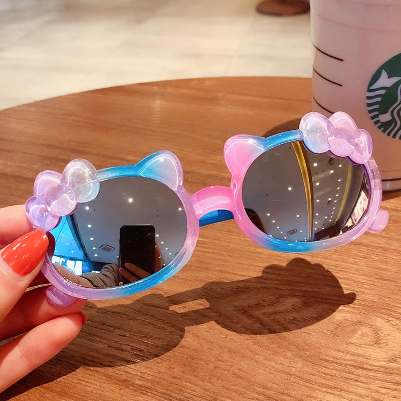 Boy Girl Cute Cartoon Bear Shape Fashion Round Sunglasses Children Vintage Sunglasses UV Protection Classic Kids Eyewear