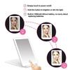 Portable Foldable Travel Makeup Mirror With Led Light Infinite Dimming Bedroom Vanity Mirrors Usb Rechargeable Make Up Tools