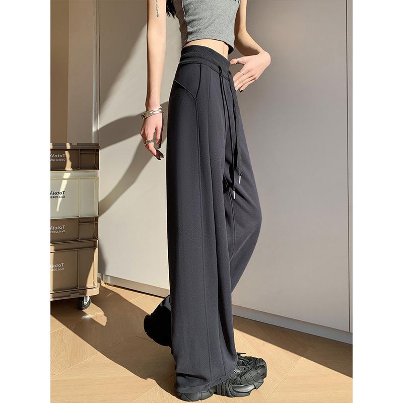 Women's Dark Gray Slimming Straight-Leg Sweatpants - Spring/Fall 2025