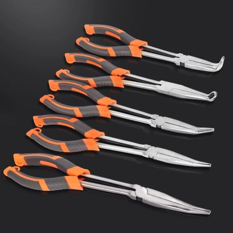 11inch Multifunctional Long Reach Pointed Nose Pliers for Electricians, Anglers, and DIY Enthusiasts