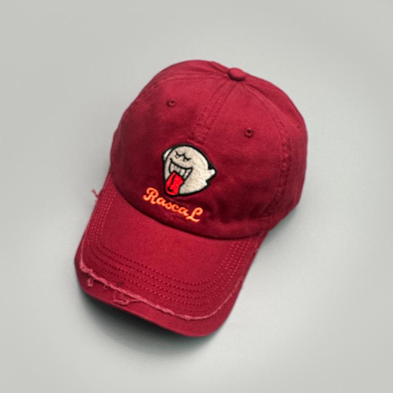 Summer Autumn Men's Women's Baseball Cap Hallowmas Cartoon Ghost Embroidery Caps Outdoor Casual Soft Top Curved Brim Couple Hat