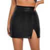 Women's Casual Open High Waist Package Hip Zipper Sexy Leather Half-body Skirt