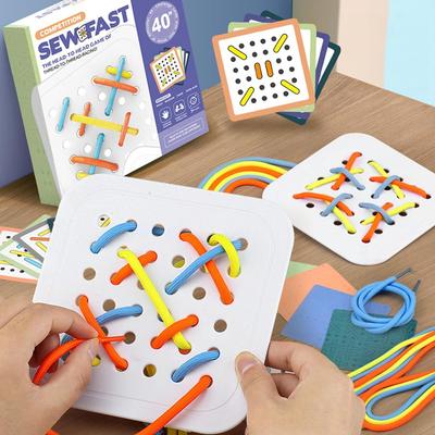 Dětské montessori dřevěné hračky Lano Deska Trénink jemné motoriky Puzzle Logické myšlení Sociální hry Pomůcka pro rané vzdělávání pro děti