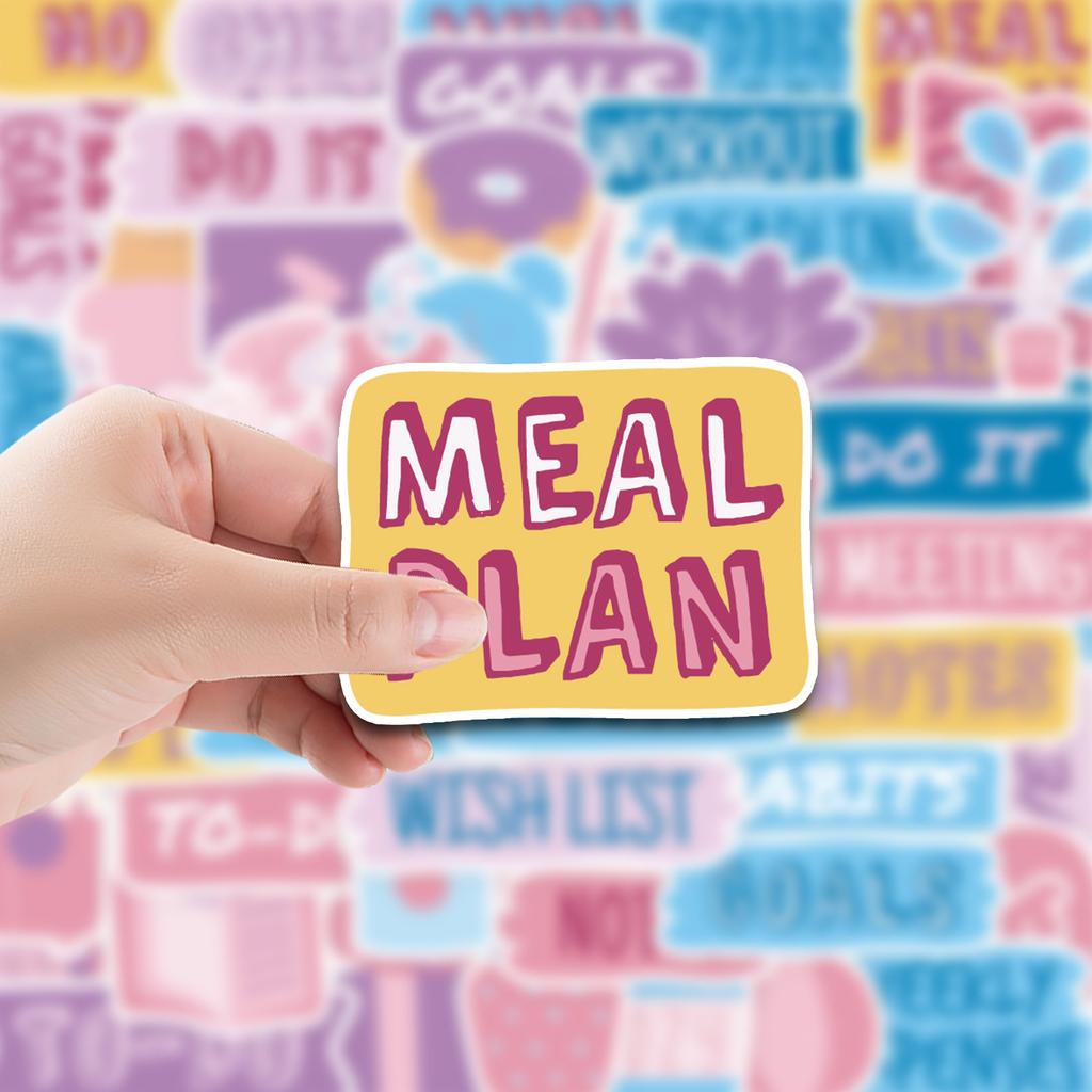 50 Plan Stickers Doodle Stickers Suitcase Car Notebook Refrigerator Water Cup Waterproof Decorative Stickers
