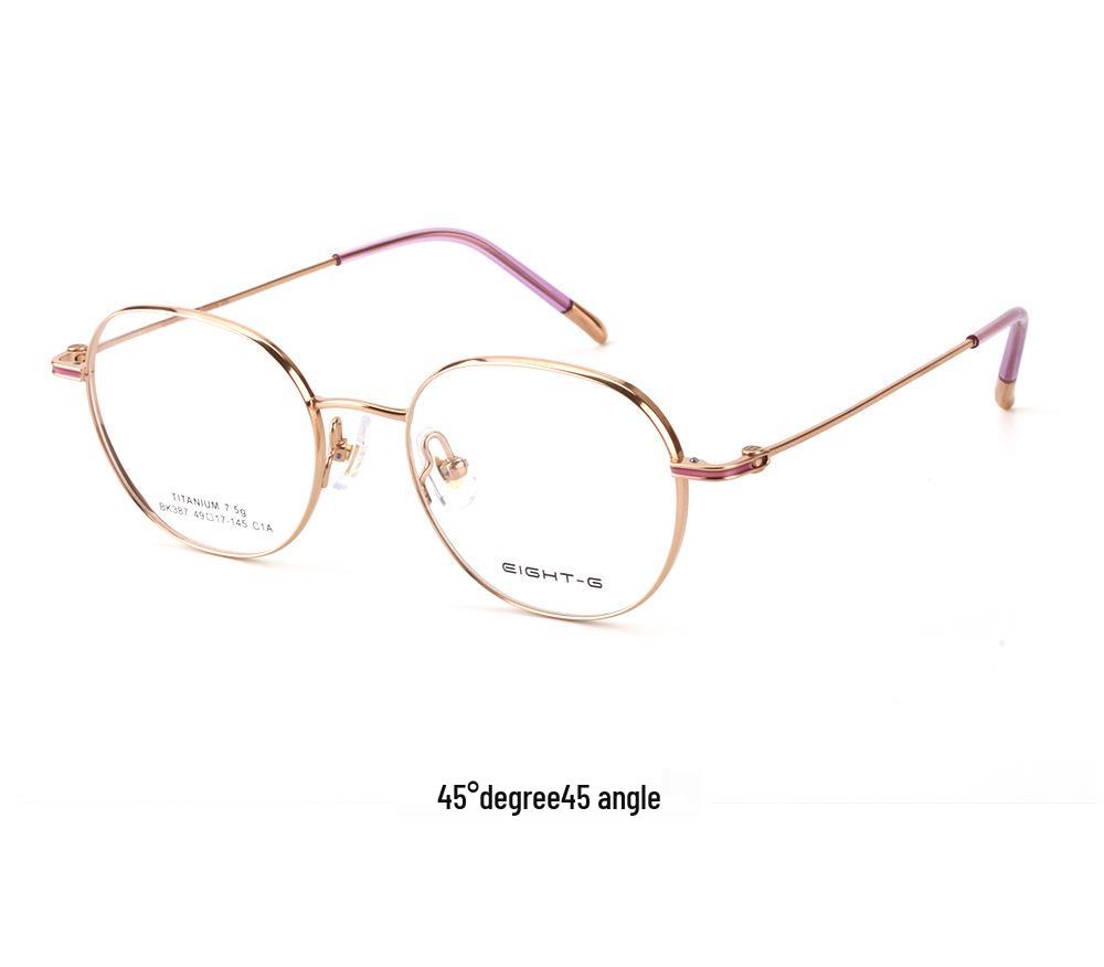 Women's Pure Titanium Small Frame Eyeglasses with Myopia Lenses - Fashionable & Simple Design for Youth