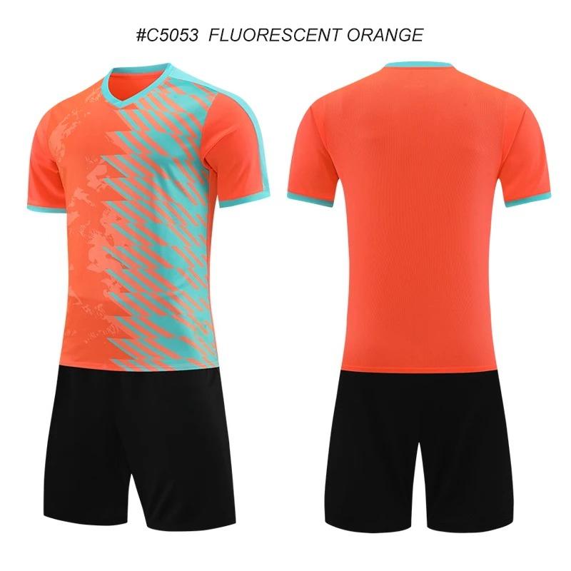 

Digital Printing Football Training Uniform Polyester Football Uniform Kits Set Soccer Training Clothes 3XL фарби люмінесцентні помаранчевий колір