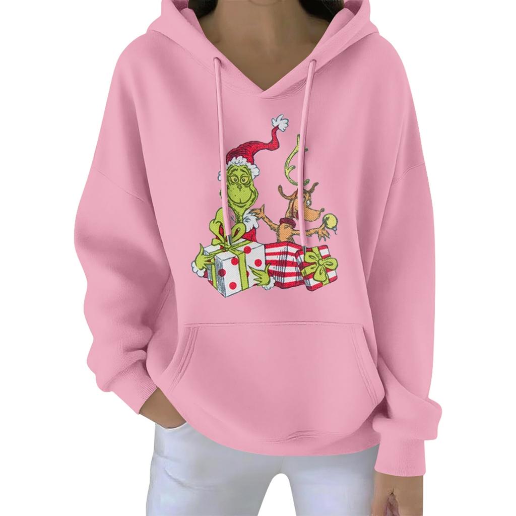 Women's Christmas  Hoodie Funny Cute Christmas Holiday Sweatshirt Pullover