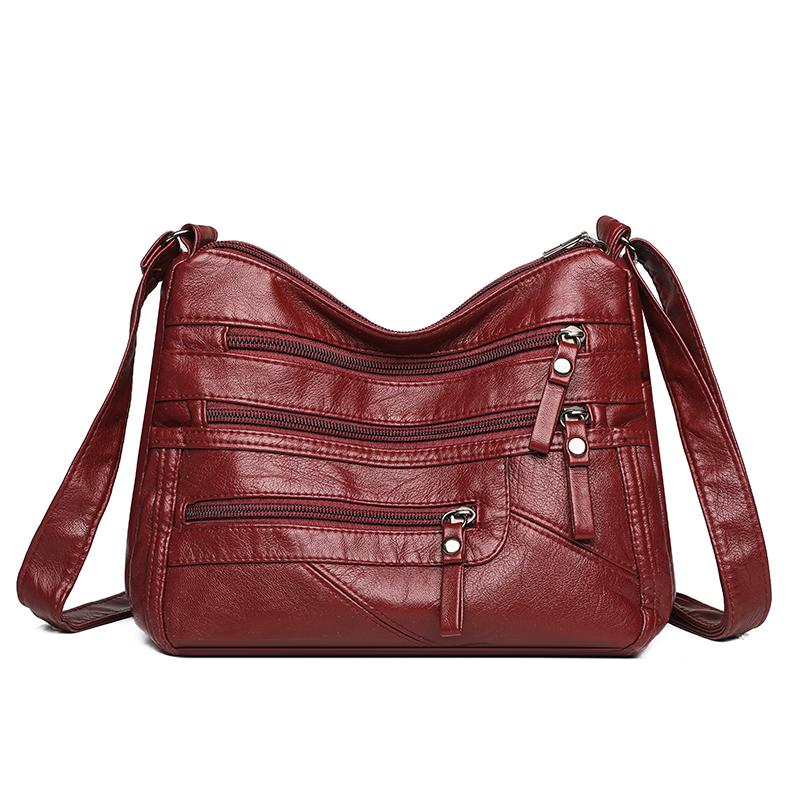 Mother Bag Middle-Aged Crossbody Bag Soft Leather Large Capacity Women's Shoulder Bag