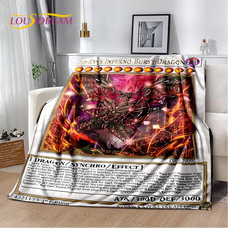 3D Monster Gold Card Cartoon Yu-Gi-Oh Anime Dack Magician Game Soft Flannel Blanket for Bed Bedroom Sofa Picnic,Outdoors Leisure