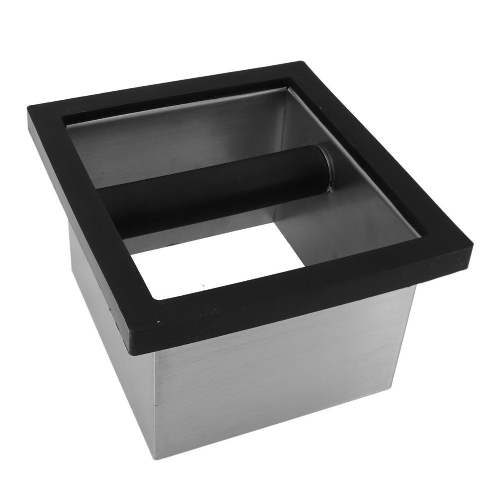 Stainless Steel Coffee Knock Box Open Bottom Desktop Knock Box Espresso Knock Box For Restaurant