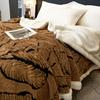 New Double-Layer Leaf Jacquard Lambswool Throw Blanket