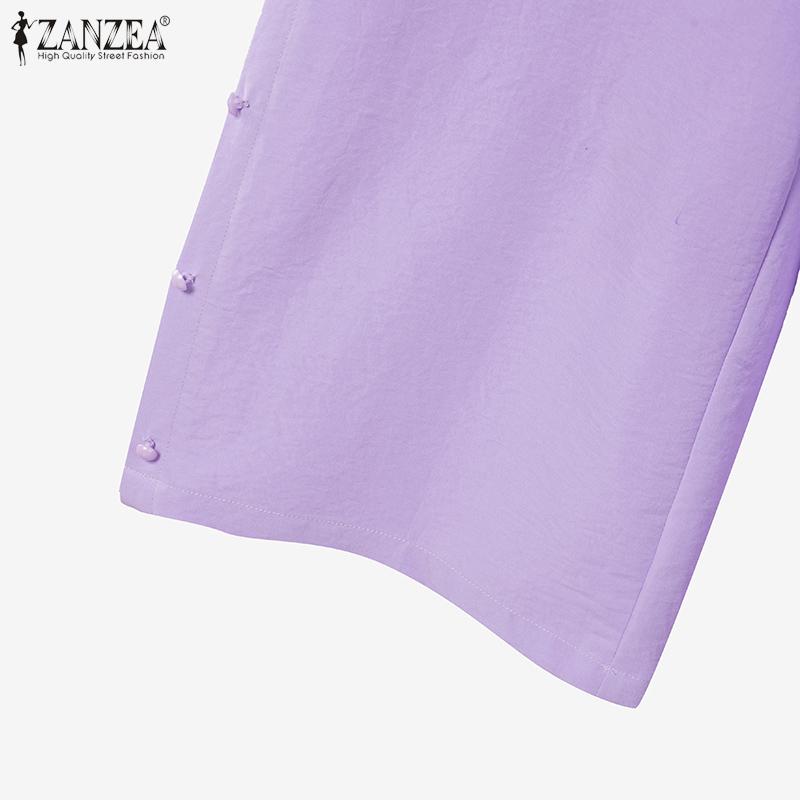 ZANZEA Dámské ležérní dvoudílné sady obleků s krátkým rukávem a kalhotami