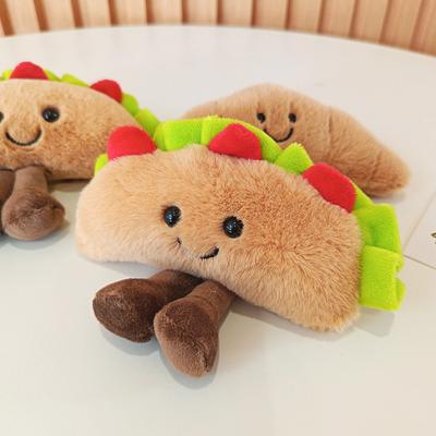 Portachiavi Peluche Ciondolo Giocattolo Croissant Creativo Panino Taco Torta Bambola Peluche Decorazione Zaino Regalo per Bambini