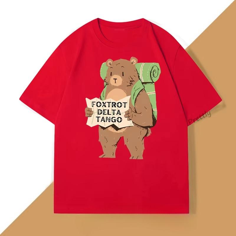 FDT Resist Bear T Shirt Foxtrot Delta Tango Graphic T Shirts for UNISEX Women Casual Clothing Fashion Short Sleeve Tshirt S