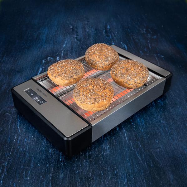 Gastronoma Flat Toaster 18140003 920 W 6 Levels Timer Inox