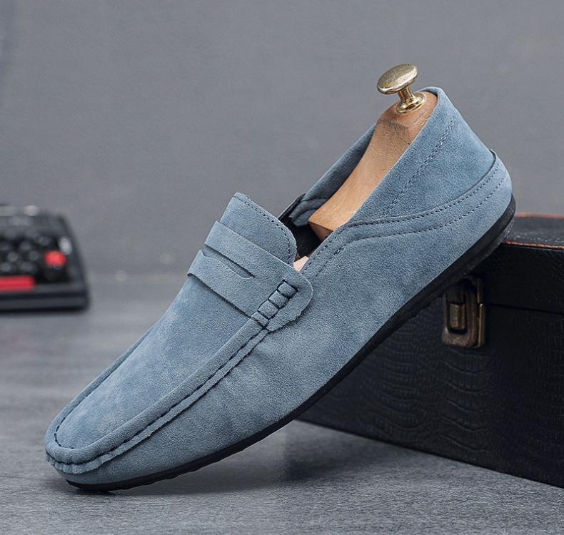 New Spring Autumn Men'S Single Shoes Trendy Suede One Step Lazy Shoes Matte Spirit Young Men'S Casual Leather Shoes