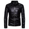 New Men's Stand-Up Collar PU Leather Jacket Autumn American Motorcycle Jacket Slim Zipper Leather Jacket Men's