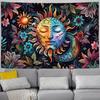 Bohemian Sun Moon Mandala Tapestry Psychedelic Floral Wall Hanging for Living Room Bedroom Decor Wall Hanging Tapestry