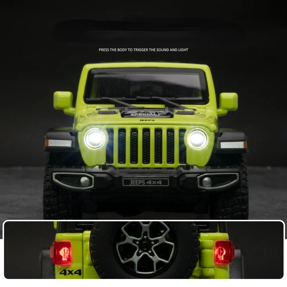 1:32 Jeep wrangler Simulation Toy Vehicles Model Sound and light Shock Absorbers Alloy Children Toys Collection Gift A905 ALR1