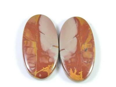 27Cts. Φυσικός Ιασπις Νορένα (14mm X 27mm το καθένα) Ζεύγος Οβάλ Καμποσόν Match SK-2715