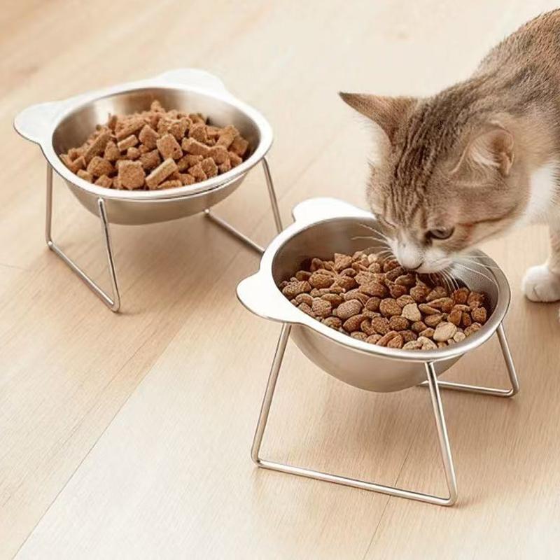 Kæledyrsskåle i rustfrit stål til katte og hunde Kattevandsskåle Drikkeskåle og Nakkestøtter