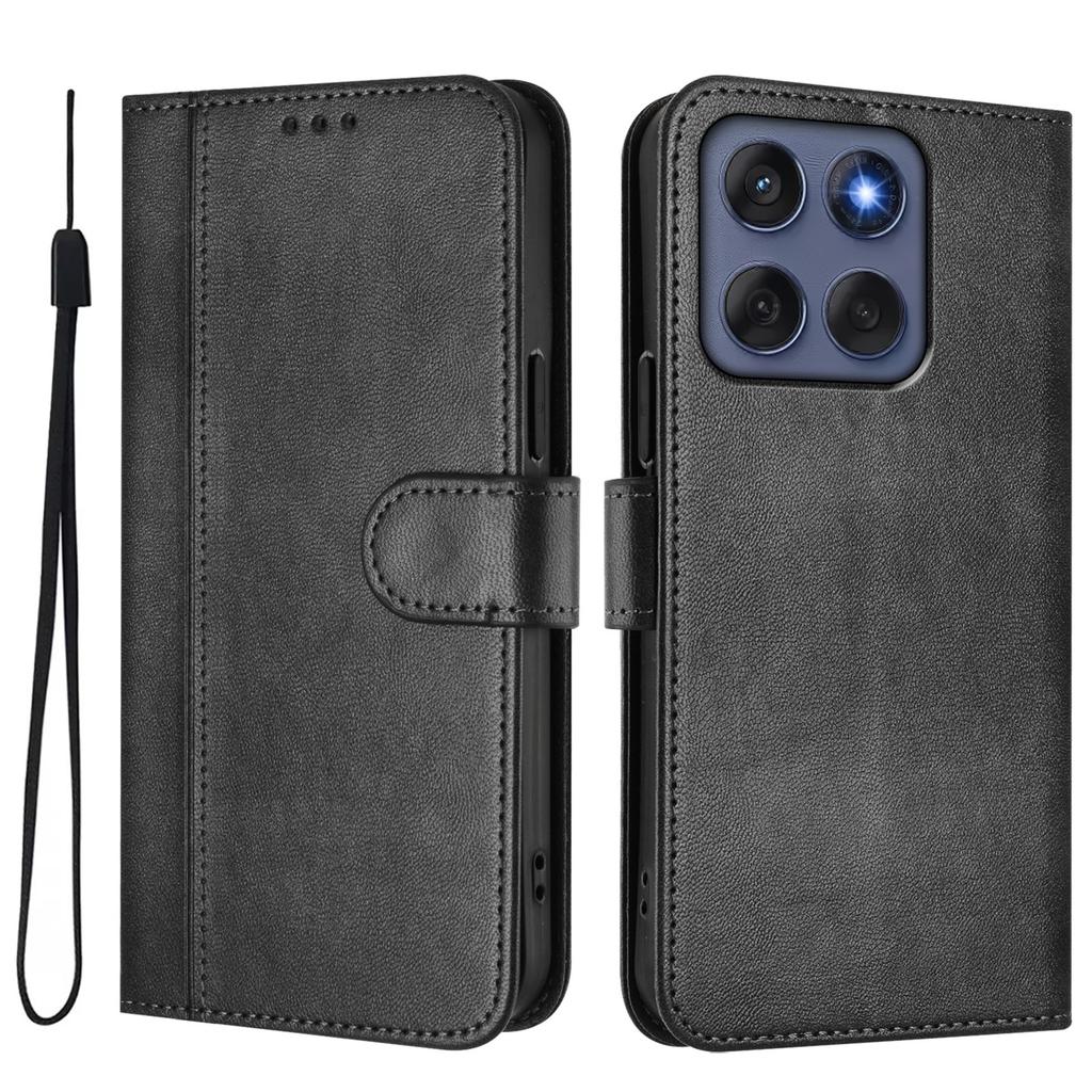 For Motorola Edge 60 5G/60 Fusion 5G Cases Wallet Stand Retro Texture Leather Phone Cover with Lanyard