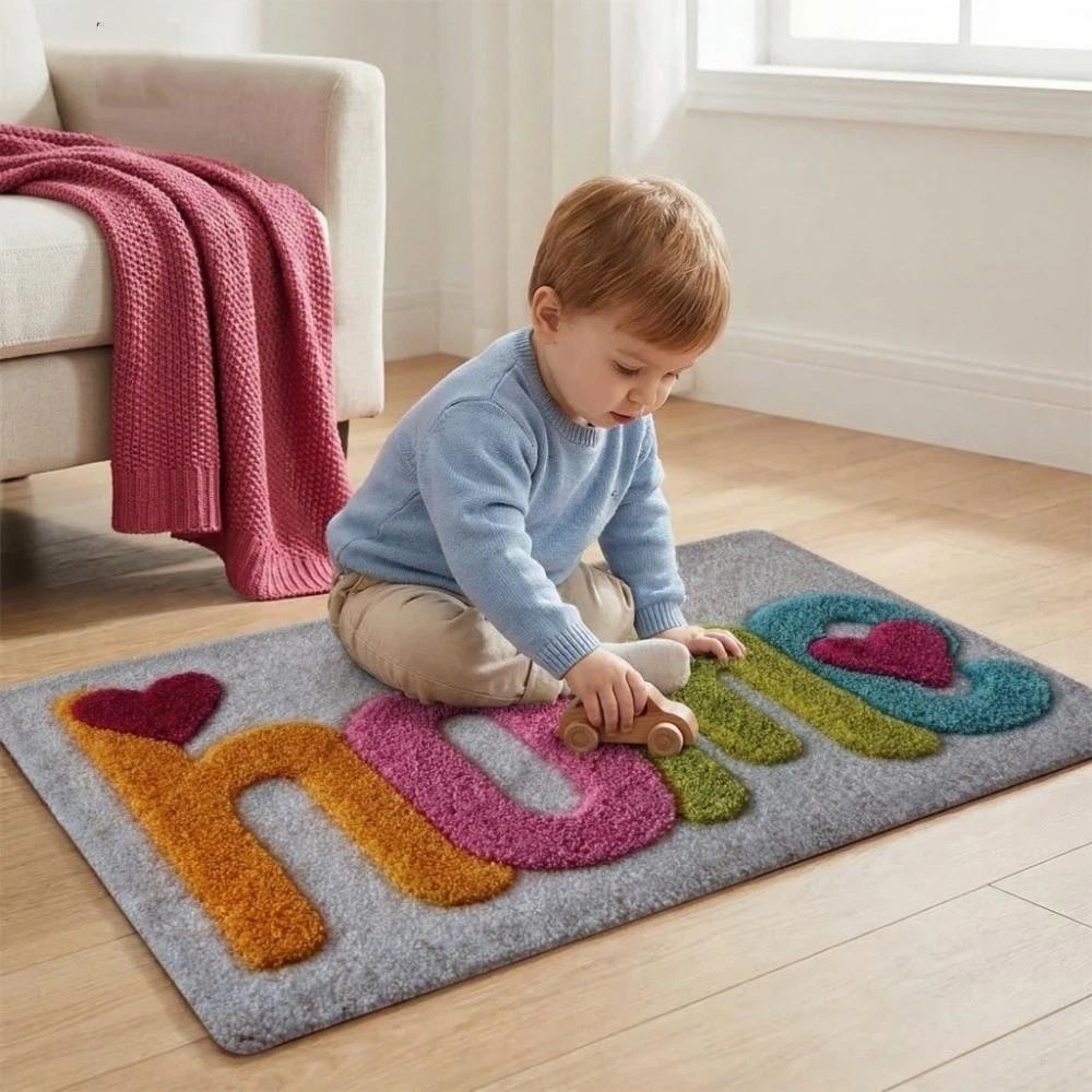 Anti Slip Letter Absorbent Mat Flower Door Mat Stain-resistant Bathroom Mat  Wet Areas