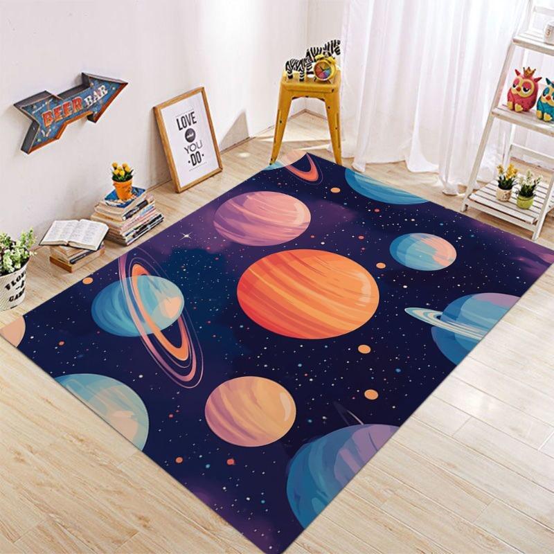 Space Galaxy Carpet Universe Living Room Bedroom Kitchen Sofa Table Balcony Carpet Anti Slip Washable Mat Exquisite Accessories