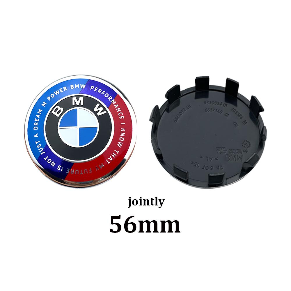 

4pcs 50th Anniversary Car Wheel Hub Center Cover 56mm 68mm Rim Caps Emblem for bmw mini E30 E46 E39 E90 E60 E60 E93 F20 F30 M X5