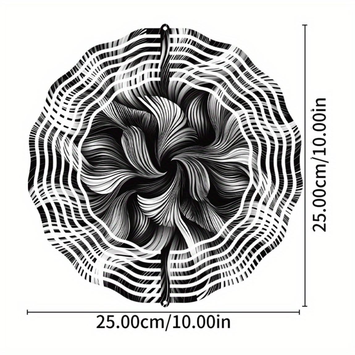 

10-дюймовая черно-белая подвесная вертушка-ветряная мельница с крючком, вращающимся на 360 градусов, уникальный кинетический дизайн для декора сада, двора, патио, летний весенний подарок 01A