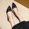 Pointed toe rhinestone single shoes women's fashion and versatile single shoes 2025 spring/summer new French soft-soled shoes for women