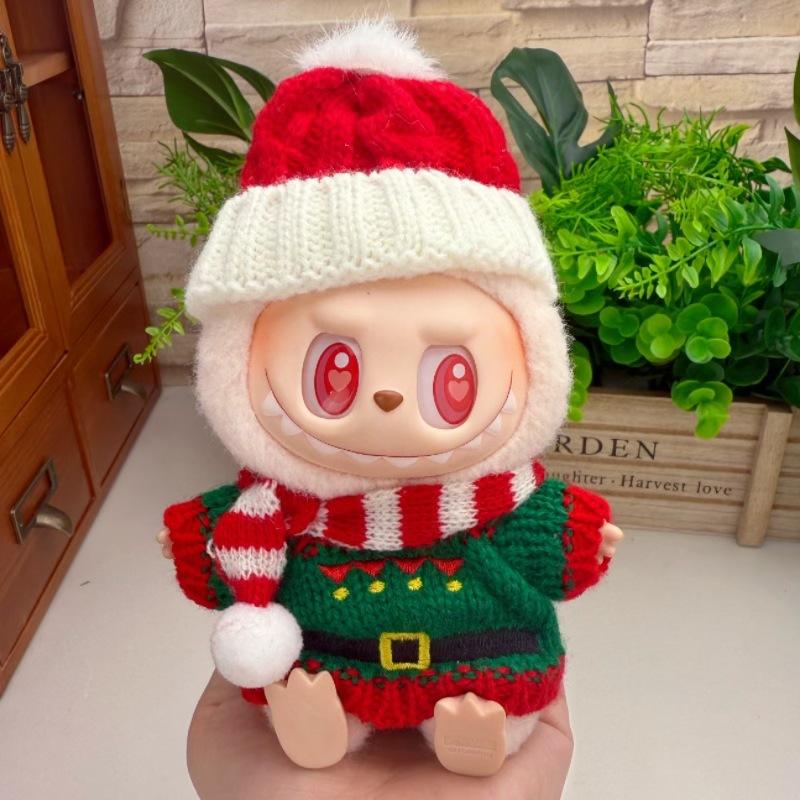 LBB Accessories Clothes Suitable for V1 V2 V3 V4 Christmas Deer Set Labubu Red Clothing Christmas Fashion Gift