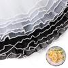 28cm 4Yards White Flower Wrapping Mesh Paper Black Pearl Wave Yarn Flower Bouquet Packaging Wedding Party Decor Gift Packaging