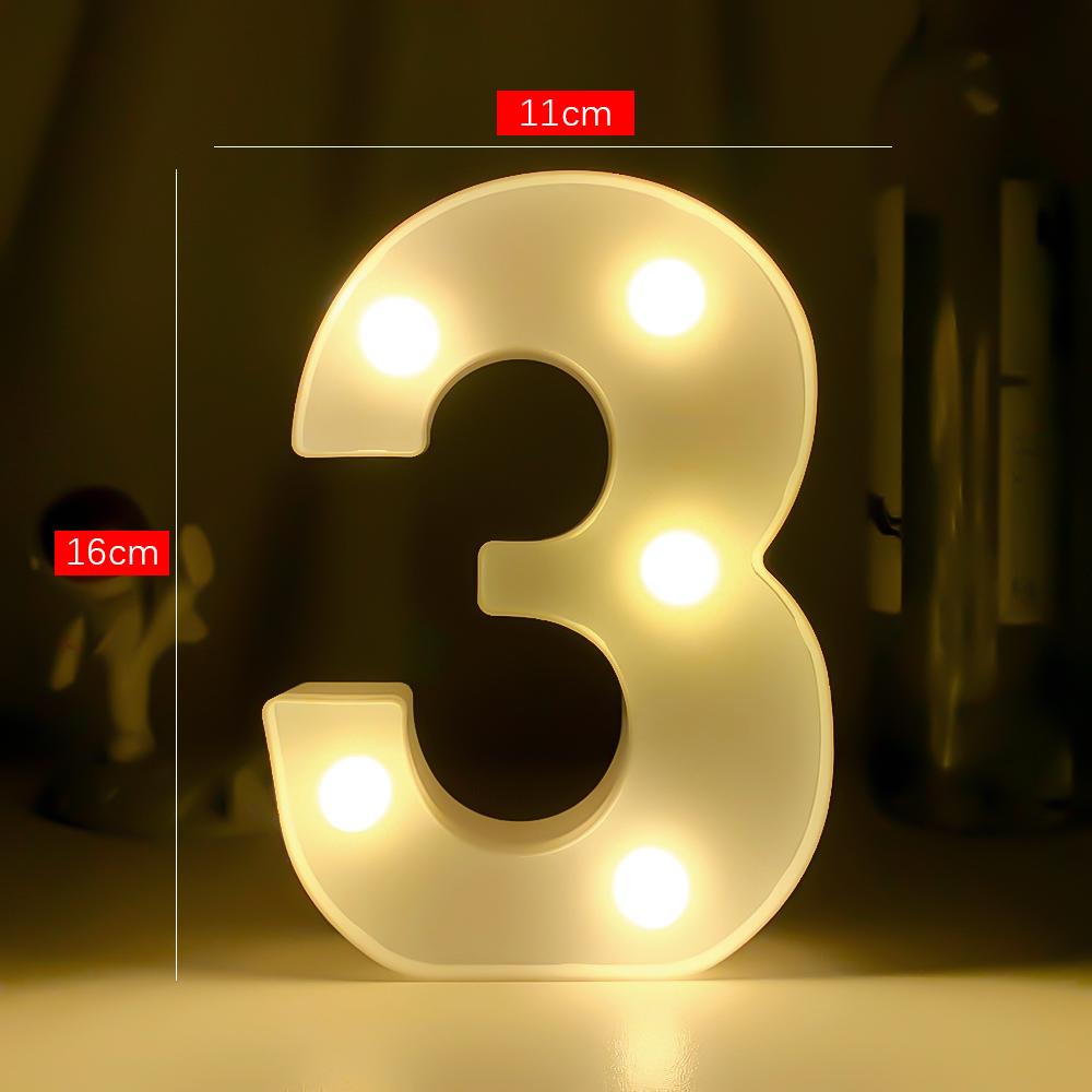 Creative Luminous Digital Number Letter Light AAA Battery Powered Lamp Night Light for Christmas Wedding Birthday Party Decor
