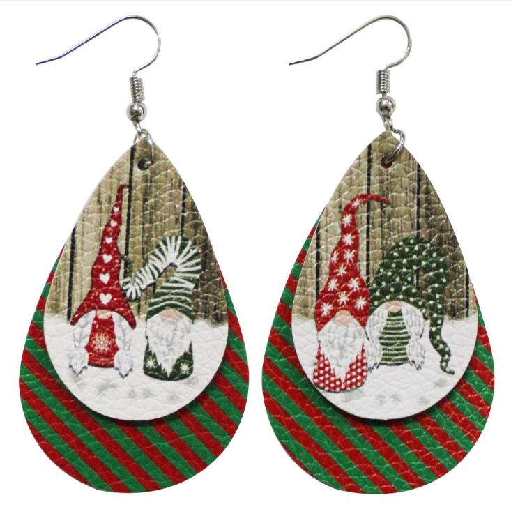 2025 New Fashion Women Christmas Santa Claus Snowman Drop Shaped Earrings Women Cute Christmas Party Earrings Jewelry Gifts