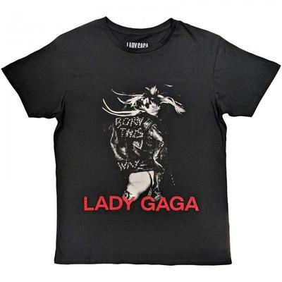Lady Gaga Unisex T-skjorte med voksen skinnjakke